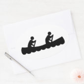 Sticker Ovale Logo de l'homme de bâton de canoë (Enveloppe)