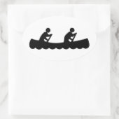 Sticker Ovale Logo de l'homme de bâton de canoë (Sac)