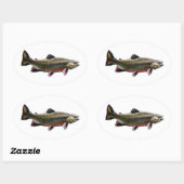 Sticker Ovale Logo de l'omble de fontaine (natation) (Feuille)