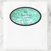 Sticker Ovale Logo de Parties scintillant Turquoise brillant Éti (Sac)