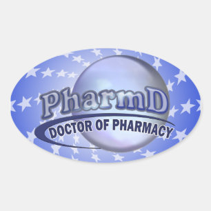 Sticker Ovale LOGO de PharmD - DOCTEUR OF PHARMACY