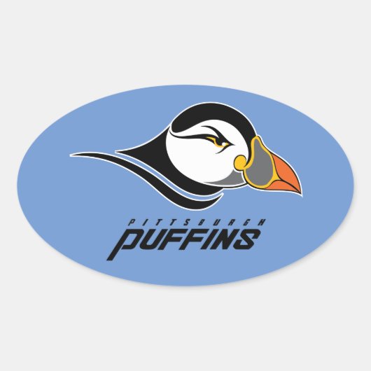 Sticker Ovale Logo de Pittsburgh Puffins (Devant)