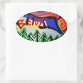 Sticker Ovale Logo de pliage Oregon (Sac)