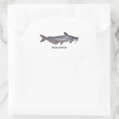 Sticker Ovale Logo de poisson bleu (Sac)