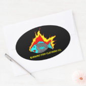 STICKER OVALE LOGO DE POISSON BRÛLANT (Enveloppe)