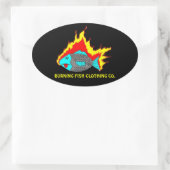 STICKER OVALE LOGO DE POISSON BRÛLANT (Sac)