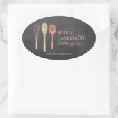Sticker Ovale Logo de spatule de parties scintillant sur tableau (Sac)