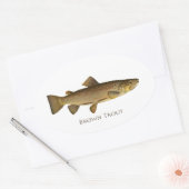 Sticker Ovale Logo de truite Brown (Enveloppe)