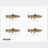 Sticker Ovale Logo de truite Brown (Feuille)