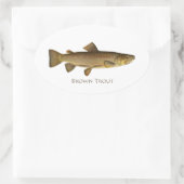 Sticker Ovale Logo de truite Brown (Sac)