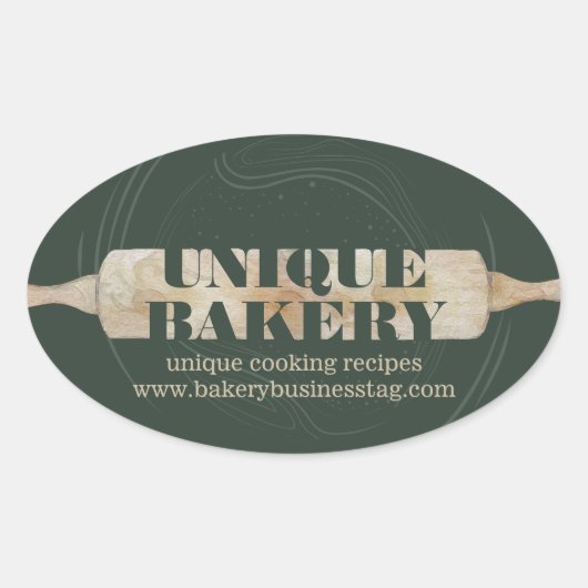 Sticker Ovale Logo d'emballage unique de la broche à rouleaux (Devant)