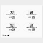 Sticker Ovale Logo d'entreprise et code QR (Feuille)