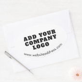 Sticker Ovale Logo d'entreprise simple et site Web moderne perso (Enveloppe)