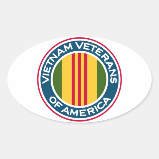 Sticker Ovale Logo des Vétérans d'Amérique du Vietnam (Devant)