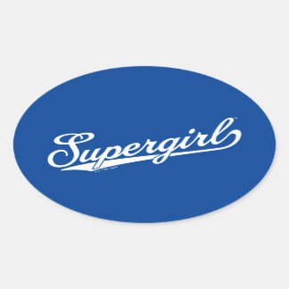 Sticker Ovale Logo du nom étoilé Supergirl Baseball