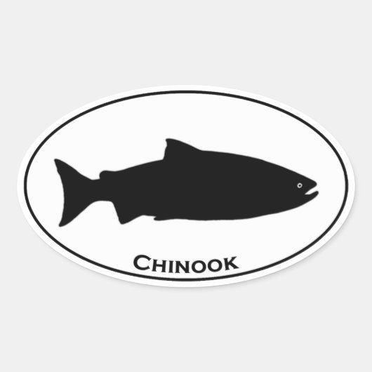 Sticker Ovale Logo du Saumon Chinook Oval (Devant)