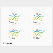 Sticker Ovale Logo du triathlon (Feuille)