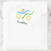 Sticker Ovale Logo du triathlon (Sac)