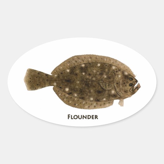 Sticker Ovale Logo Flounder (Devant)