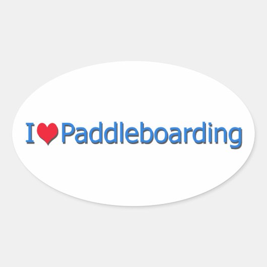 Sticker Ovale Logo "I Heart Paddleboard" (Devant)