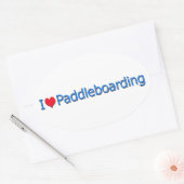 Sticker Ovale Logo "I Heart Paddleboard" (Enveloppe)