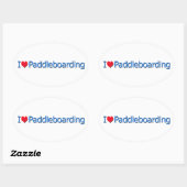 Sticker Ovale Logo "I Heart Paddleboard" (Feuille)