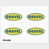 Sticker Ovale Logo jaune Gravel Cycling (Feuille)