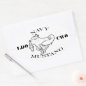 Sticker Ovale Logo LDO/CWO de la Marine (Enveloppe)