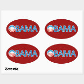 Sticker Ovale Logo Obama (Feuille)