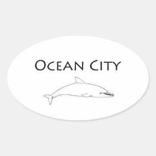 Sticker Ovale Logo Ocean City Maryland (dauphin)