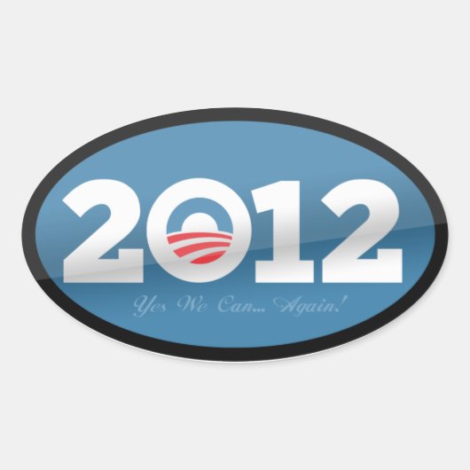 Sticker Ovale Logo officiel Obama 2012 (Devant)