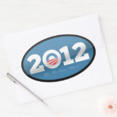 Sticker Ovale Logo officiel Obama 2012 (Enveloppe)