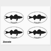 Sticker Ovale Logo ovale de brochets vairons d'euro style (Feuille)