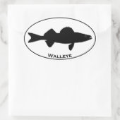 Sticker Ovale Logo ovale de brochets vairons d'euro style (Sac)