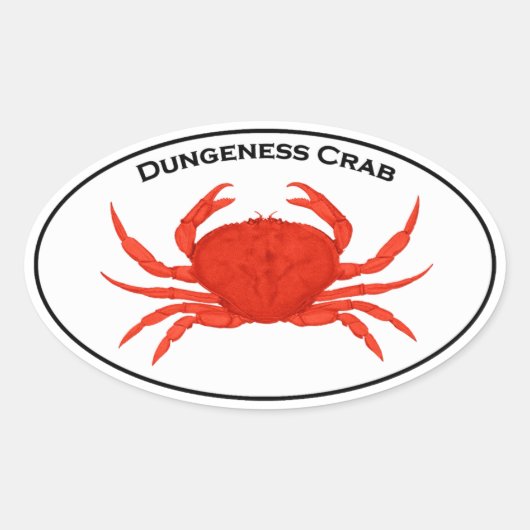 Sticker Ovale Logo ovale du crabe rouge Dungeness (Devant)