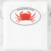 Sticker Ovale Logo ovale du crabe rouge Dungeness (Sac)