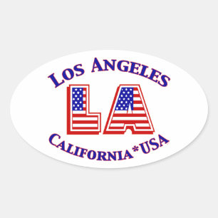 Sticker Ovale Logo ovale patriotique Los Angeles USA