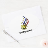 Sticker Ovale Logo philippin original. Mabuhay Pilipinas ! (Enveloppe)