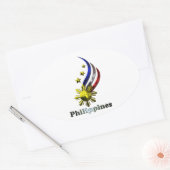 Sticker Ovale Logo philippin original. Mabuhay Pilipinas ! (Enveloppe)