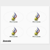 Sticker Ovale Logo philippin original. Mabuhay Pilipinas ! (Feuille)