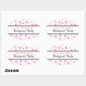 Sticker Ovale Logo Pois-Business Rose (Feuille)