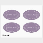 Sticker Ovale Logo Purple Minimal Femmes Soins du corps Merci (Feuille)