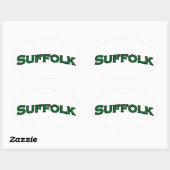 Sticker Ovale Logo Texte Arché de Virginie Suffolk (Feuille)