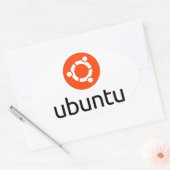 Sticker Ovale Logo Ubuntu Linux (Enveloppe)