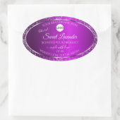 Sticker Ovale Logo violet classique Initiales Parties scintillan (Sac)