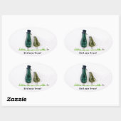Sticker Ovale L'oiseau dit 'tweet' (Feuille)