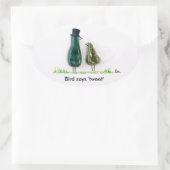 Sticker Ovale L'oiseau dit 'tweet' (Sac)