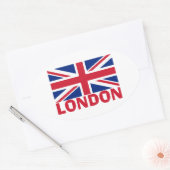 Sticker Ovale Londres en rouge (Enveloppe)