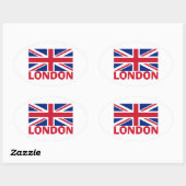 Sticker Ovale Londres en rouge (Feuille)