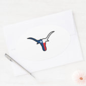 STICKER OVALE LONGHORN DE GRANDE TX (Enveloppe)